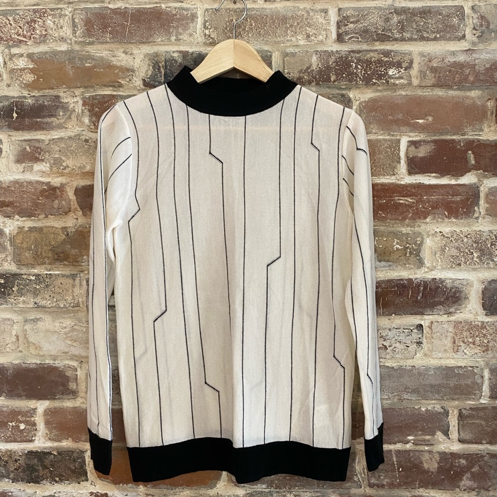 Cop.Copine black and white mock neck sweater